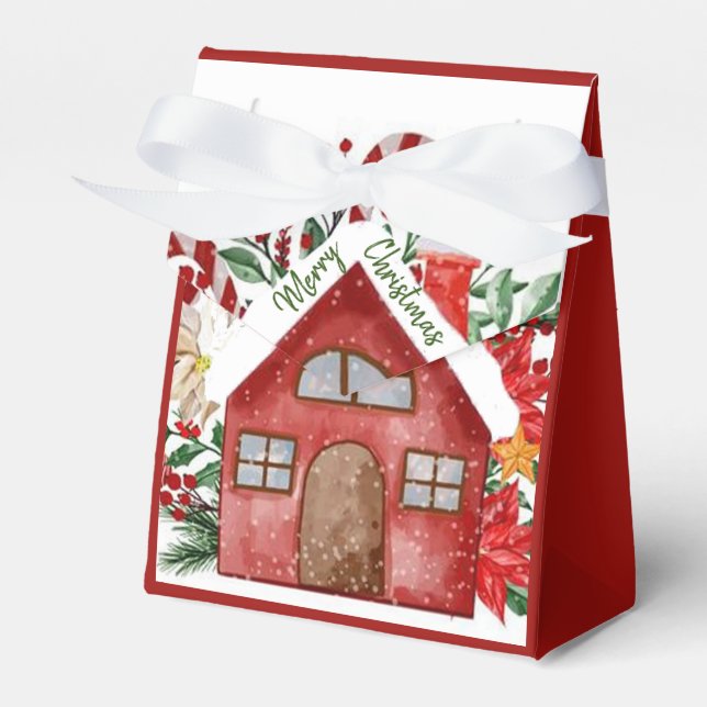 Merry Christmas house gift Favour Box (Front Side)