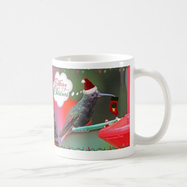 Merry Christmas Hummingbird Coffee Mug (Right)