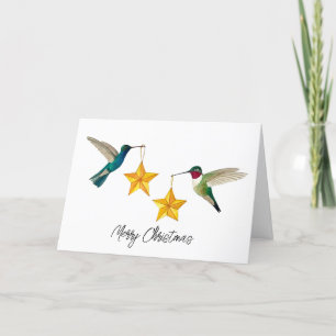 Merry Christmas Hummingbirds and Stars Holiday Car