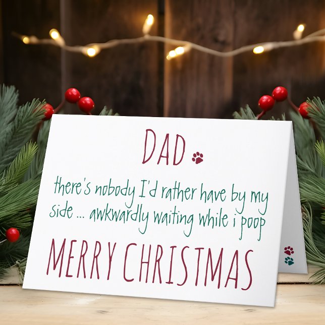 Merry Christmas Humour From The Dog Funny Dog Dad Holiday Card (Creator Uploaded)