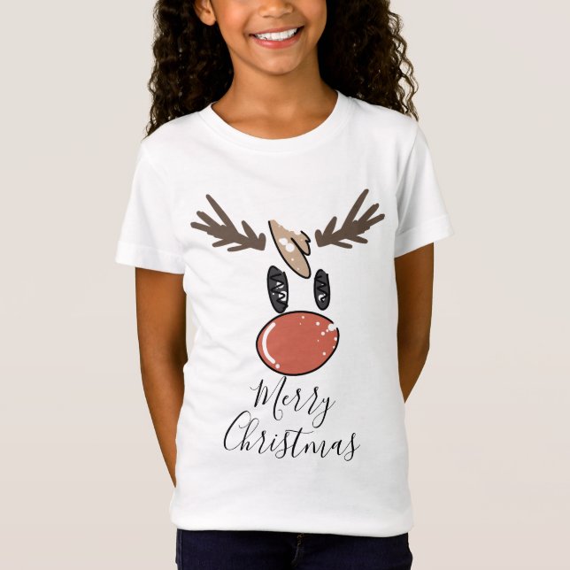 Merry Christmas humour funny reindeer T-Shirt (Front)