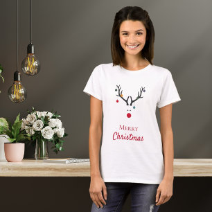 Merry Christmas humour funny reindeer white T-Shirt