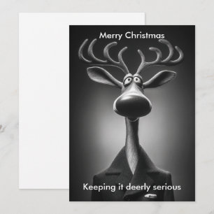 Merry Christmas Humour Reindeer Holidays greeting Holiday Card