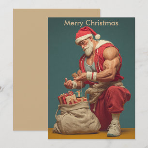 Merry Christmas Humour Santa   Holidays greeting  Holiday Card