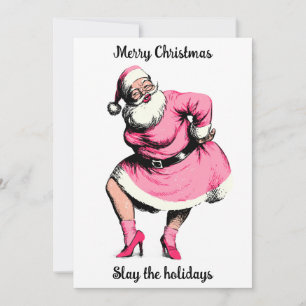 Merry Christmas Humour Santa Holidays greeting Holiday Card