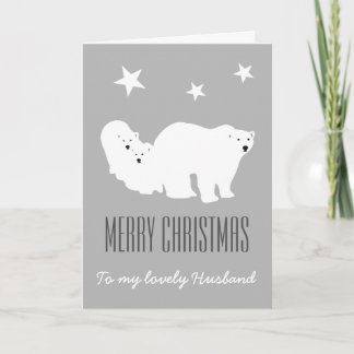 Merry Christmas Husband Polar Bears Card
