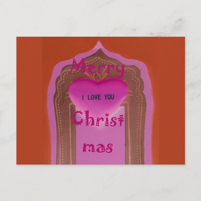 Merry Christmas I love You Heart Postcard (Front)