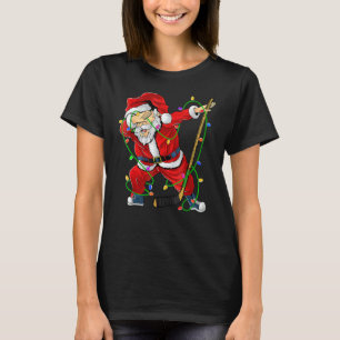 Merry Christmas Ice Hockey Dabbing Santa Claus Hoc T-Shirt