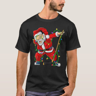 Merry Christmas Ice Hockey Dabbing Santa Claus T-Shirt