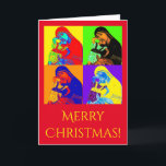 Merry Christmas! [icon 2] Holiday Card<br><div class="desc">Solemn,  yet colourful design based on painted icon,  inspired by the Orthodox representations of Madonna and Child and with strong pop art attitude.</div>