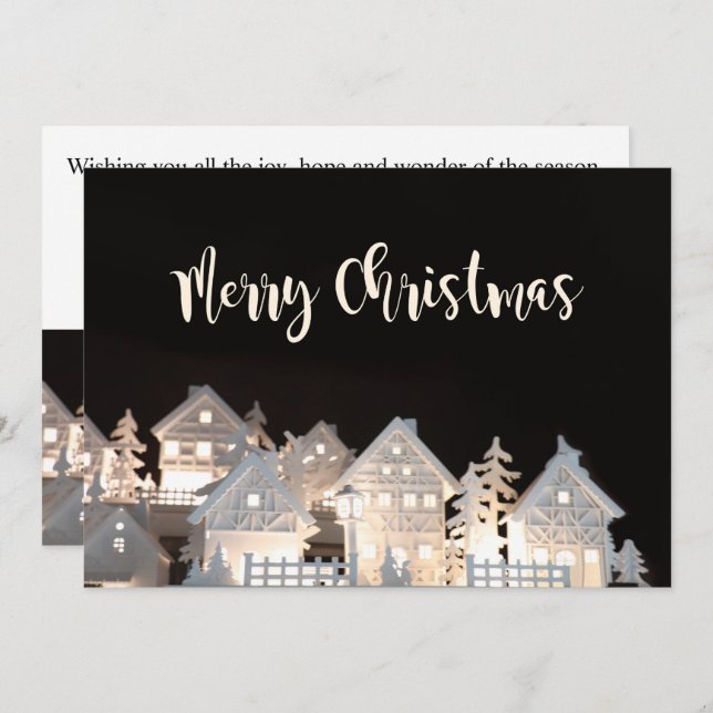 Merry Christmas  Illuminated Christmas Houses Invitation (Front/Back)