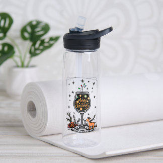 Merry Christmas in a Wine Glass Water Bottle