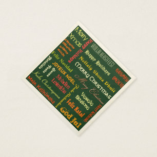Merry Christmas in Different Languages Napkin