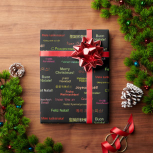 Merry Christmas in Different World Languages Wrapping Paper