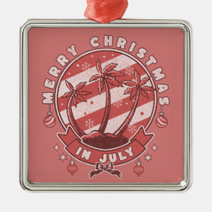 Merry Christmas in July Metal Tree Decoration
