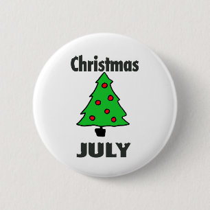 Merry Christmas In July Party Funny Summer Xmas Tr 6 Cm Round Badge