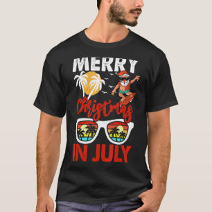 Merry Christmas In July Santa Hawaiian Summer Chri T-Shirt