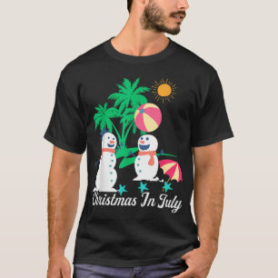 Merry Christmas In July Snowman TShirts Decoration