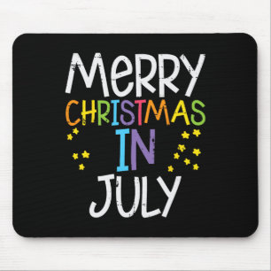 Merry Christmas In July Stars Summer Xmas Men Wome Mouse Pad