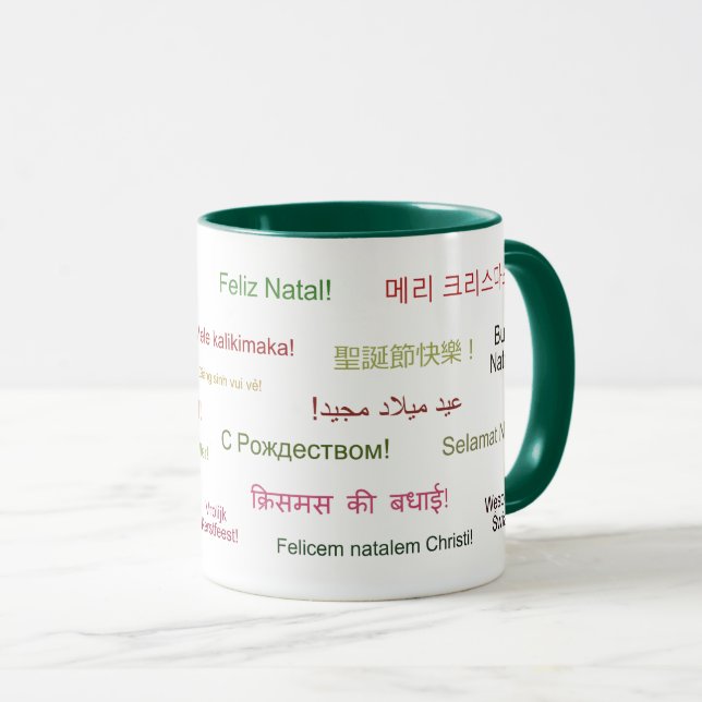 Merry Christmas in Lots of Many Languages Mug (Front Right)