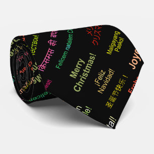 Merry Christmas in Many Different Languages Tie