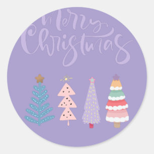 merry christmas in pastel for women tank top woode classic round sticker