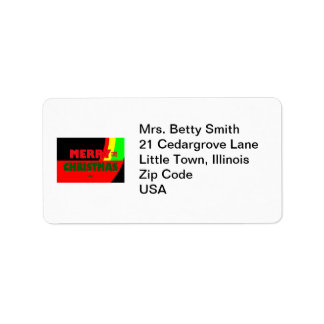 Merry Christmas in Rasta Colours Label