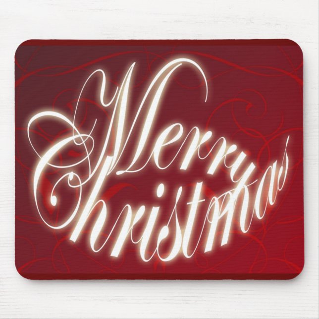 Merry Christmas in Red Mousepad (Front)