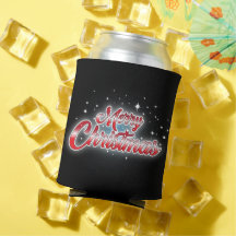 Merry Christmas in Red Text on BLACK