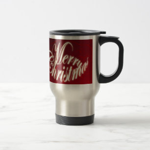 Merry Christmas in Red Travel Mug