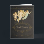 Merry Christmas in Slovak, chalkboard effect Holiday Card<br><div class="desc">Translation: "Merry Christmas" in Slovak. This stylish and trendy (chalkboard effect) Christmas card features vintage angels (courtesy Graphicfairy) on a vintage inspired grungy chalkboard with eroded text and swirls. You can edit text inside card. Custom requests welcome.</div>