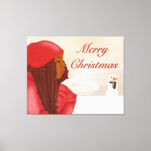 Merry Christmas in the Snow Canvas Print
