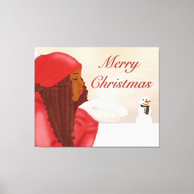 Merry Christmas in the Snow Canvas Print (Front)