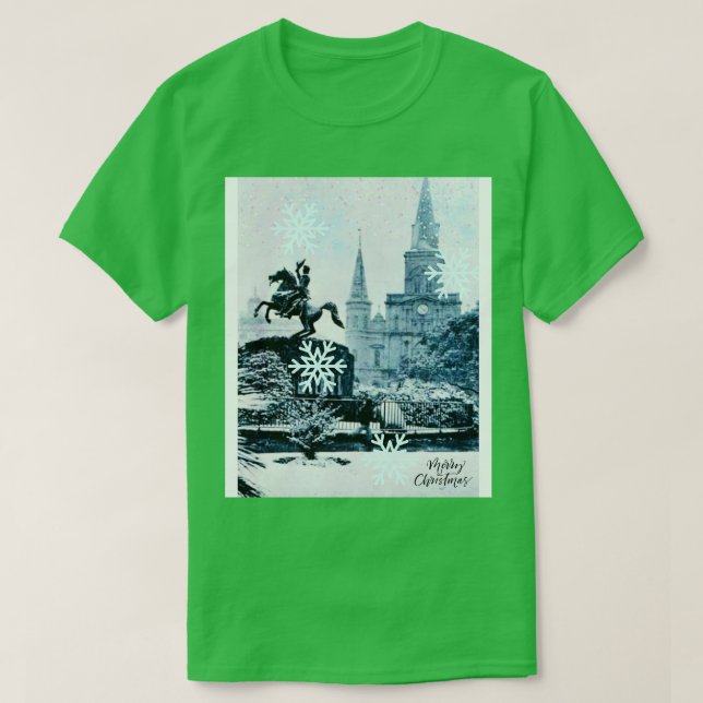 Merry Christmas in vintage blue TShirt (Design Front)