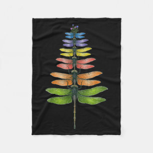 Merry Christmas Insect Dragonfly Xmas Tree  Fleece Blanket