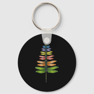 Merry Christmas Insect Dragonfly Xmas Tree Key Ring