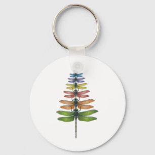 Merry Christmas Insect Dragonfly Xmas Tree  Key Ring