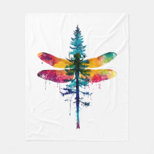 Merry Christmas insect Lover Xmas Dragonfly Christ Fleece Blanket