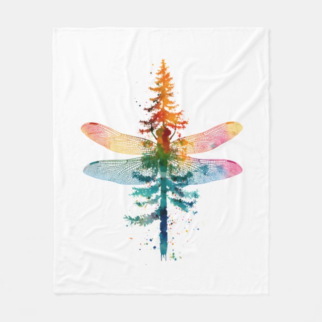 Merry Christmas insect Lover Xmas Dragonfly Christ Fleece Blanket (Front)
