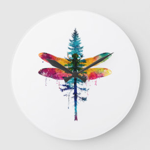 Merry Christmas insect Lover Xmas Dragonfly Christ Large Clock