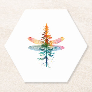 Merry Christmas insect Lover Xmas Dragonfly Christ Paper Coaster