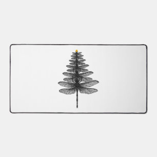 Merry Christmas insect Lover Xmas Dragonfly Desk Mat