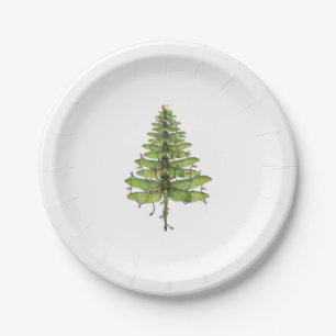 Merry Christmas insect Lover Xmas Dragonfly      Paper Plate