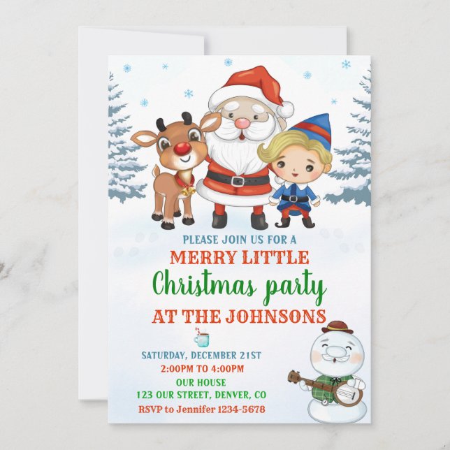 Merry Christmas invitation Christmas party invite (Front)