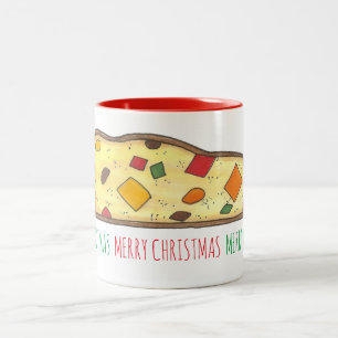 Merry Christmas Italian Bakery Holiday Biscotti Two-Tone Coffee Mug