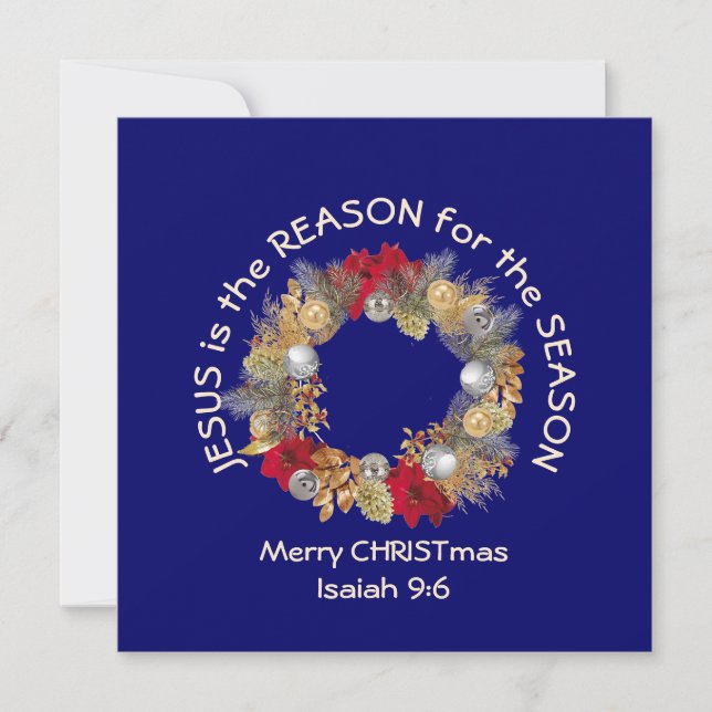 Merry Christmas JESUS IS THE REASON Christian Holiday Card (Front)