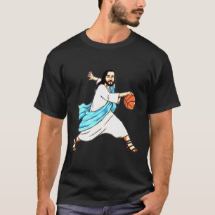 Merry Christmas Jesus Play Bysketbyll Fun Holiday T-Shirt