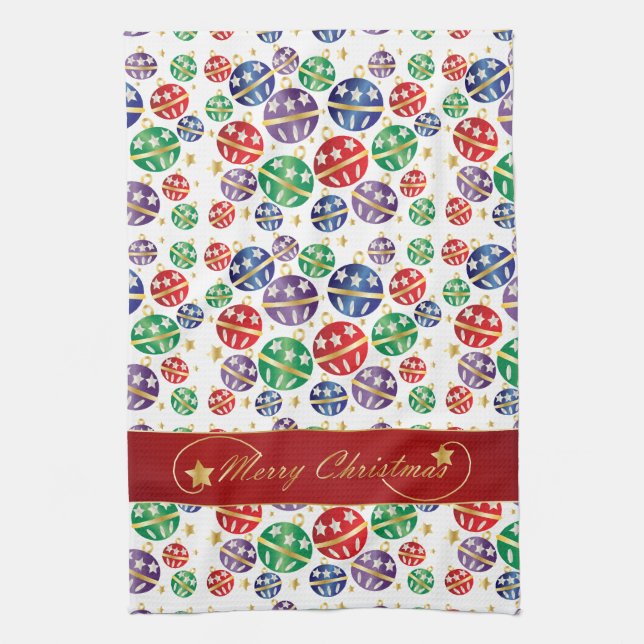 Merry Christmas Jingle Bells Tea Towel (Vertical)