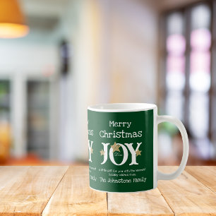 Merry Christmas Joy, 'A Gift For You' Rustic Chic Coffee Mug