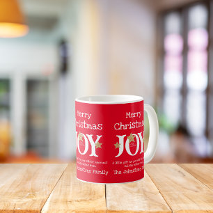 Merry Christmas Joy A Little Gift For You Cool Red Coffee Mug